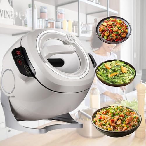 Robot de cocina, procesador de alimentos para cocinar arroz frito con wok de 6 l, 3 velocidades y capacidad de 6 l, giro de alimentos de 360° similar al humano para el hogar y el restaurante
