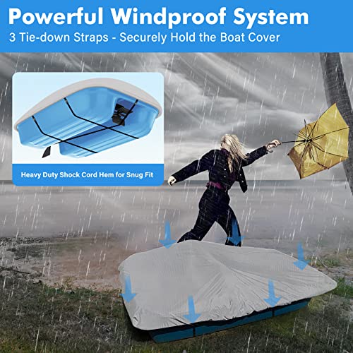 Yimsting Pedal Boat Cover, 600D Waterproof Heavy Duty Paddle Boat Cover With 3Pcs Windproof Buckle Straps, Fits Outdoor 3 Or 5 Person Pedal Boat, Marine Grade Canvas, Gray #TOP2
