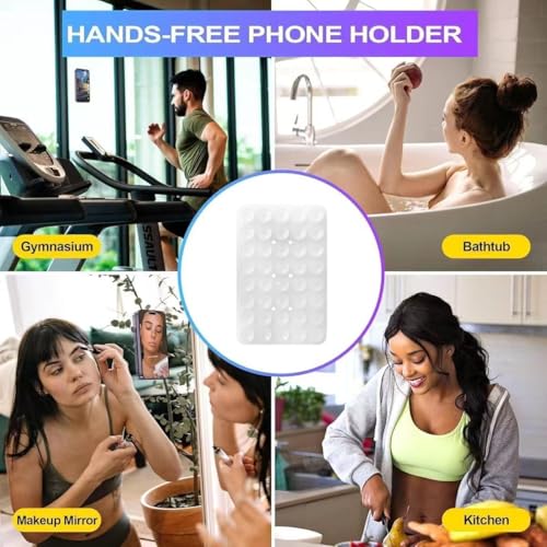 Cevoqin TRANSPARENT Silicone Suction Cup Phone Case Mount Double Sided, Hands-Free Sticky Phone Grip For Selfies And Videos, Thickening| Washable thumb #1