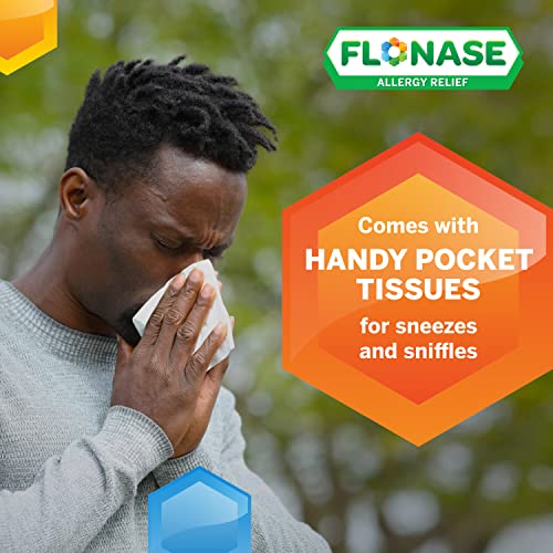 Flonase Allergy Relief Nasal Spray, 24 Hour Non Drowsy Allergy Medicine, Metered Nasal Spray - 72 Sprays + Pack Of Tissues #TOP1