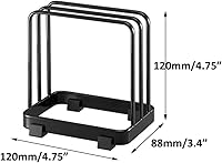 Vista 2 de Cutting Board Organizer, Cutting Board Holder Rack, Baking Cookie Pan Sheets for Cabinet Storage or Kitchen Counter (Black)