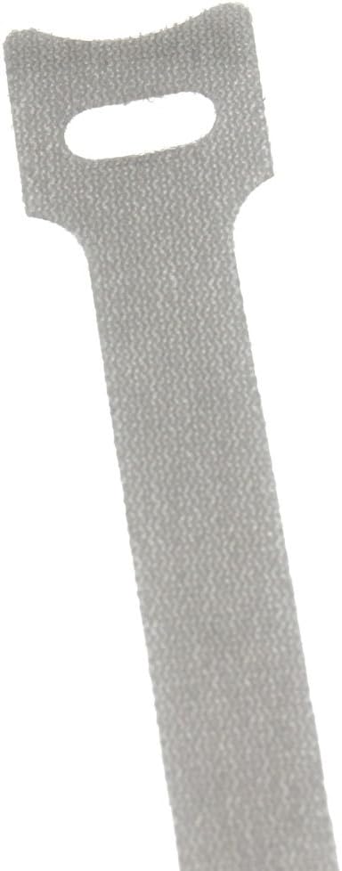 SING F LTD 100Pcs Reusable Gray Adjustable Cable Tidy Strap Ties Tidy Wrap Hook Loop