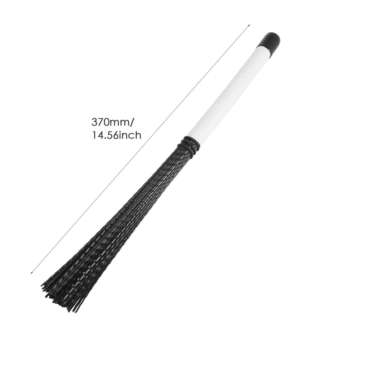 1 paire de balais de batterie pour adultes, en nylon ondulé, pour cajon, adaptés aux mélomanes et aux débutants (blanc)