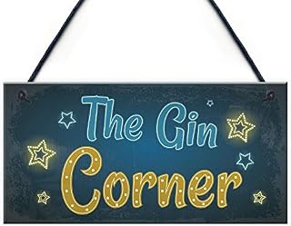 RED OCEAN Gin Corner Gin Signs And Plaques Gift For Gin Lovers Women Noveltly Bar Pub Man Cave Accessories Gin Gifts