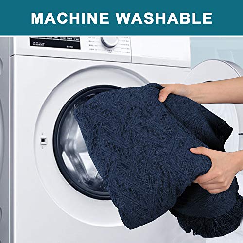 Cotton Sofa Cover Couch Cover Navy Couch Protector Sofa Throw Cover For Couches Washable Sectional Sofa Couch Covers For Dogs Feature Geometrical Woven Jacquard Fabric (91"X 134",Xl Sofa, Navy) #TOP6