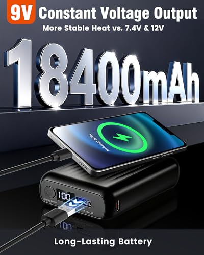 Image of WASOTO Heated Jackets for Men Fur Lining with 18400mAh Battery Pack Charger included Rechargeable Waterproof for Hunting Work