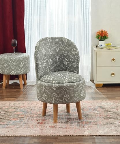 Image of SR Ottoman Chair Pouffes Stool for Living Room Mudda Sitting Furniture Footrest Seat Pouffe Puffy Foam Stool Printed Pouffes for Sitting Foot Rest, (18x32 Inch, Green)