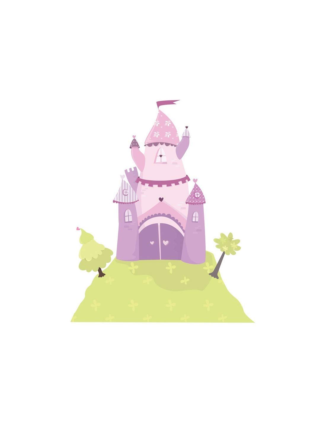 Sticker Chambre Fille grand format sticker mural château rose