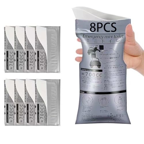 DJKKiTTQ Disposable Emergency Urine Bag, 8PCS Portable Camping Urine Bags for Men, Travel Pee Bags, Traffic Jam Emergency Portable Urine Bag, Vomit Bags, Suitable for Adults, Kids, Patient
