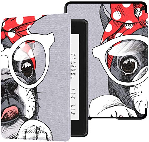 Kindle Paperwhite Protective Case French Bulldog Portrait Headband Glasses Ereader Covers for Kindle Paperwhite 2018 Case with Auto Wake/Sleep Kindle 2018 Paperwhite Cases and Covers 10th Generation
