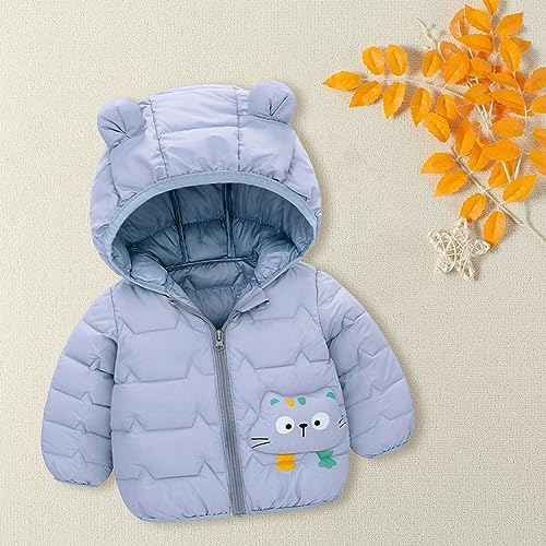 Toddler Kids Girls Boys Cute Cartoon Hoodie Down Jacket Long Sleeve Windproof Coats Zipper Warm Outerwear for 6M~5T2
