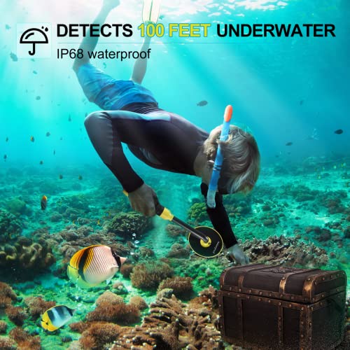 Rm Ricomax Metal Detector Underwater - Waterproof Pinpointer Up To 100 Feet Underwater For Scuba, All-Metal Mode & Pulse Induction Targeting With Vibration, 2022 Upgrade Verison #TOP1