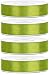 Produktbild SiDeSo® Satinband 100m x 6mm (4x25m Rolle) viele Farben Hochzeit Dekoband Geschenkband Antennenband Schleifenband (Apfel grün)