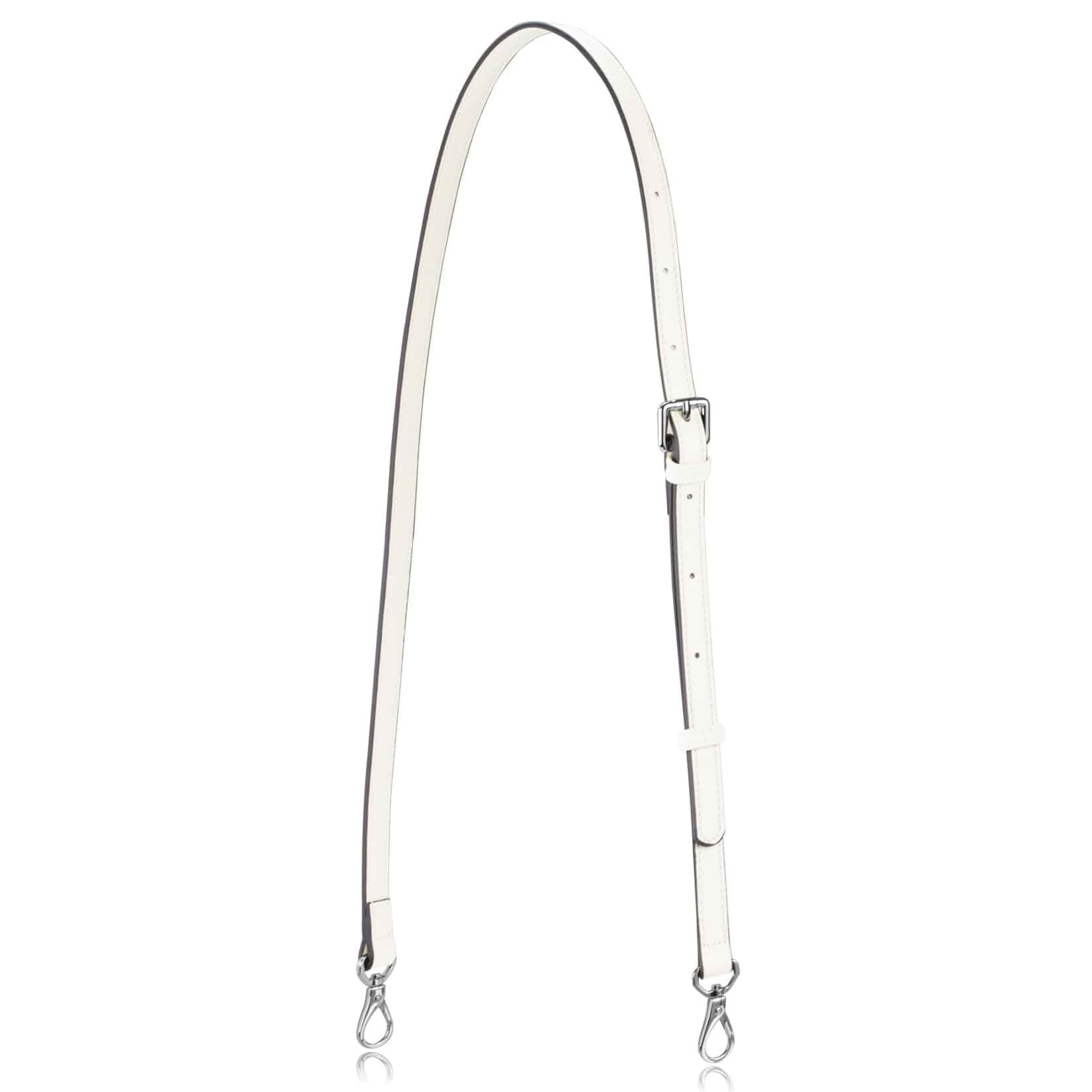 Allzedream Leather Purse Strap Replacement Crossbody Handbag Long Adjustable (White, Silver Hardware)