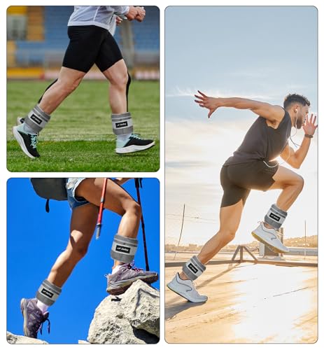Image of Adjustable Ankle Weights for Women Men 1 2 4 5 6 8 10 LBS 1 Pair Leg Weights Wrist Hand Arm Weights with Removable Weight Strength Training Weight for Walking Running Gym Fitness Physical Therapy