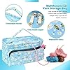 JOZEA Stricktasche Aufbewahrung, Aufbewahrungstasche für Wolle Tangle Free mit 3 Ösen, Stricken Projekt Tasche und Totes Veranstalter große Stricktasche für Strickprojekte und Zubehör(Blau) #2