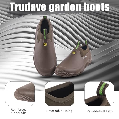 Trudave Garden Shoes for Men & Women, Waterproof Rubber Shoes with 3.5mm Neoprene, Womens Rain Boots for Gardening,Size 6-13 by Trudave - Image 3