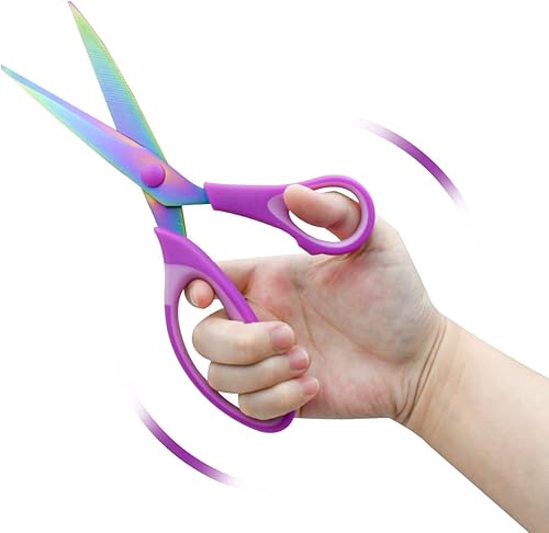 Miniatura 5 de Craft - Juego de 3 tijeras de acero inoxidable con revestimiento de titanio, tijeras de tela multiusos, mango de agarre suave, cuchillas de titanio