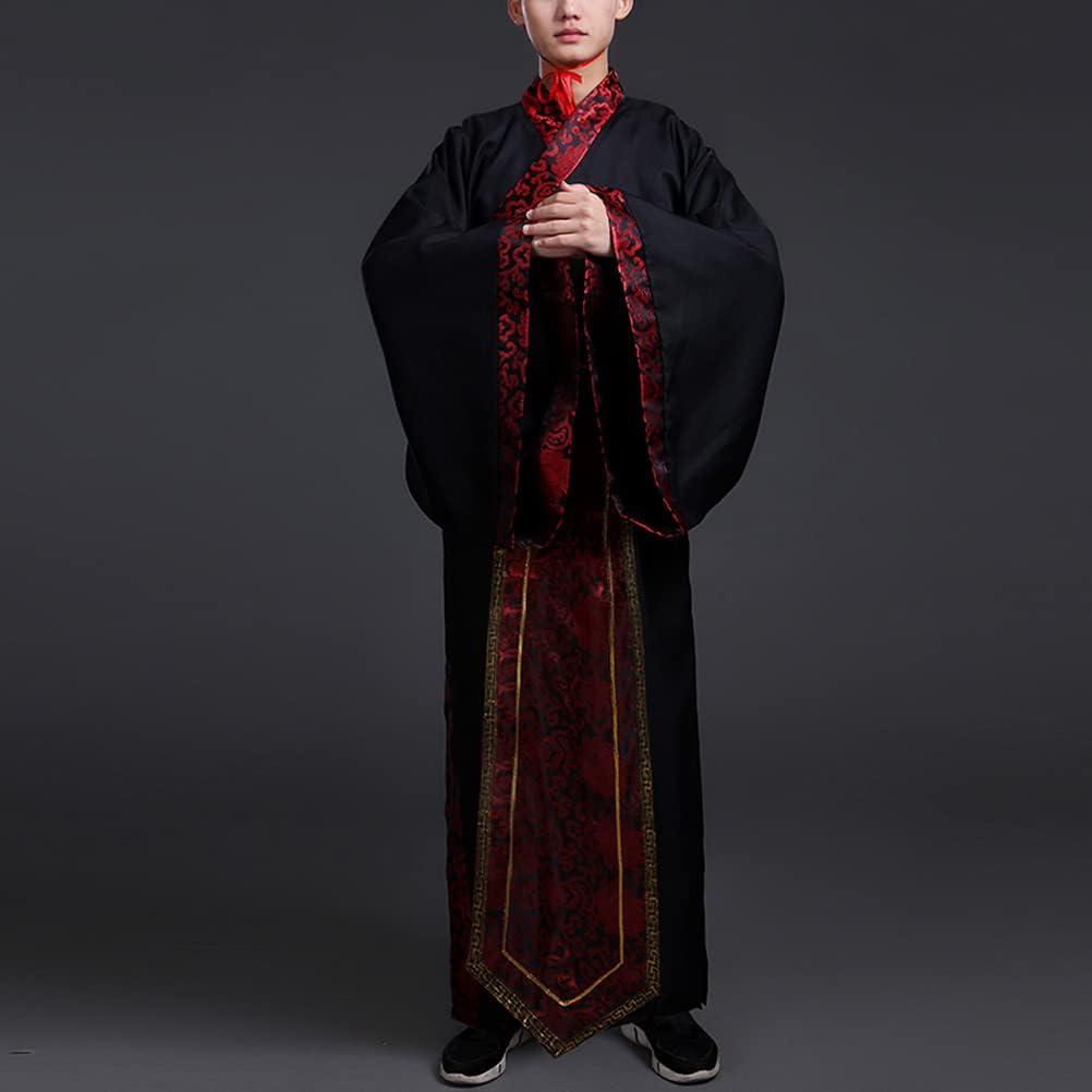 Generic Chinese Hanfu Costume Ancient Qin Han Dynasty Traditional Scholar Long Robe Swordsman Cosplay Outfit