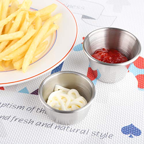 Sauce Cups Stainless Steel Round Condiments Ramekins Grade Dipping Sauce Kitchen Set #TOP4