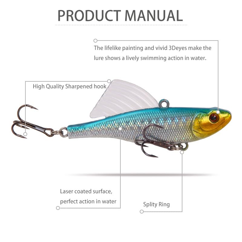 Yashidun® Laser Metal Sinking Lure Bait with Hard Body for Deep Water Fishing and Fish Tackle Use 1