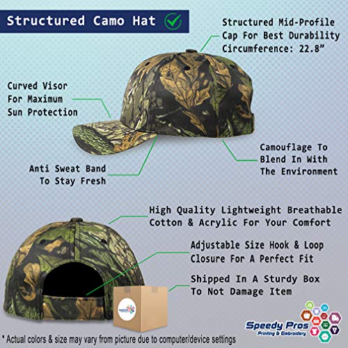 Camo Baseball Cap Custom Personalized Text Cotton Hunting Dad Hats For Men & Women Strap Closure Forest Tree Green #TOP1
