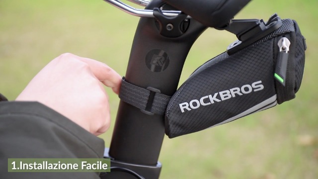 Borsa Da Sella Per Bici - Piccola, Leggera, Con Strisce Riflettenti - Foto 6