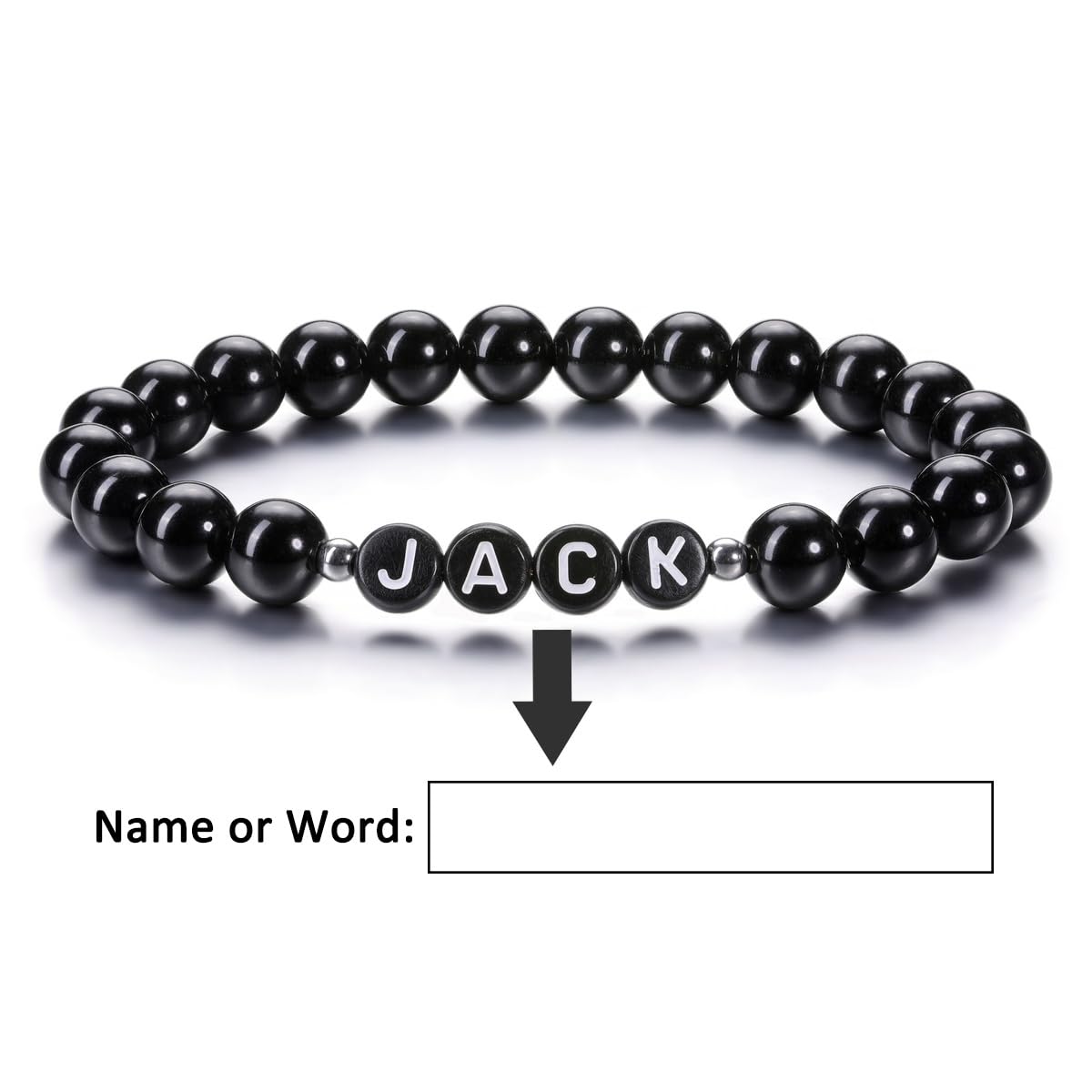 YDYDTTKD Pulseras Personalizadas para Mujeres, Hombres, Regalos, Letra Inicial grabada Personalizada, Pulsera con Cuentas, Regalos de cumpleaños para mamá, papá, Novio, San Valentín, Aniversario,