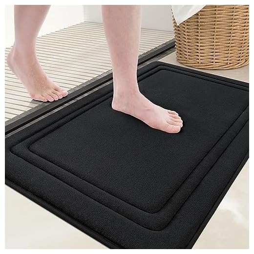 Grandaily Alfombra de baño de espuma viscoelástica de 24 x 16 pulgadas, ultra suave, antideslizante y absorbente, lavable a máquina, cómoda alfombra de baño para piso de baño, tina y ducha, color