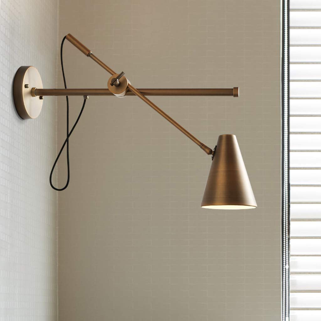 Aplique de pared vintage regulable estilo industrial para bar de copas y dormitorio moderno
