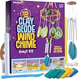 Dan&Darci DIY Clay Geode Wind Chime Craft Kit for Kids - Crafts for Girls Ages 8-12 - 6 7 8 9 10 Year Old Girl Birthday Gifts - Gift Ideas - Kid Art Kits Toys for Boys Age 8-10