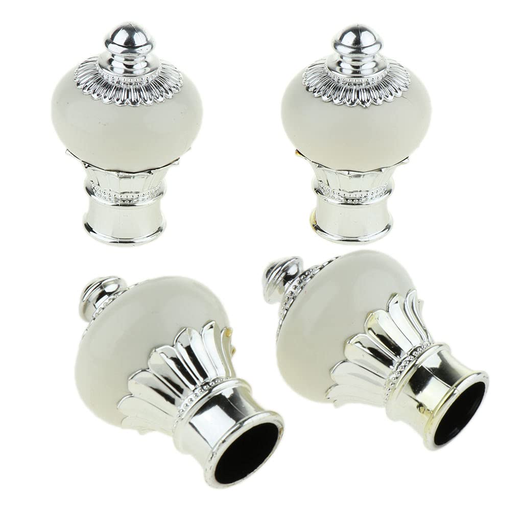 4 Embouts De Tringle à Rideau Cristal Artificiel - Diamètre 28 Mm