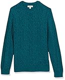 Amazon Brand - Goodthreads Men's Supersoft Long-Sleeve Cable Knit Crewneck Sweater, Dark Teal,...