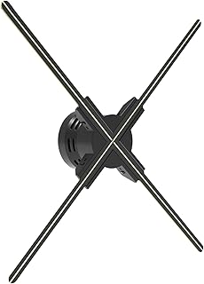 ILETD Hologram Projector Fan, 3D Holographic Display Air Fan Video Projector Wall-mounted Wifi Led Sign Holographic Lamp Player for Shop, Bar, Party Advertising Display,Real-Time Projection