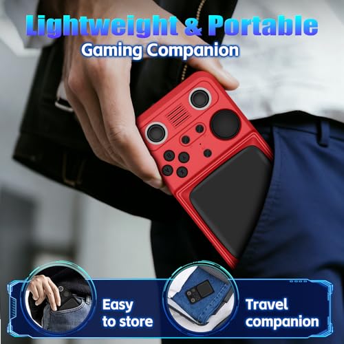 Image of R36TMAX Retro Handhled Game Console, 4.0 Inch Retro Gaming Console with 4000mAh Battery, 128GB TF Card with Video Games, Portable Retro Game Console Supports WiFi Networked Fighting, Red