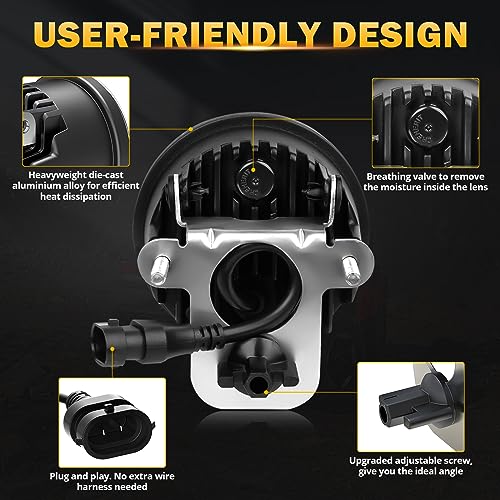 Image of Auxbeam LED Fog Lights Replacement for 2001 2002 2003 2004 2005 2006 Chevy Tahoe Z71, 2001-2006 Chevy Suburban 1500 Z71, 1994-2003 Pontiac Grand Prix, 2000-2005 Pontiac Sunfire, DOT Approved
