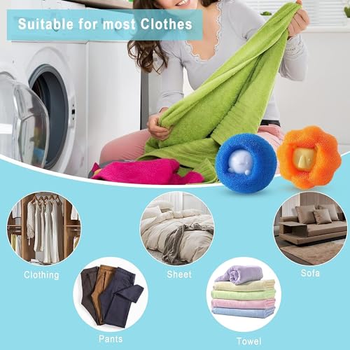 4 Pack Pet Hair Remover for Laundry, Laundry Balls Hair Catcher Washing Machine Lint Remover Reusable - Pet Fur Laundry Catcher Hair Remover for Laundry Clothes Bedding - Image 4