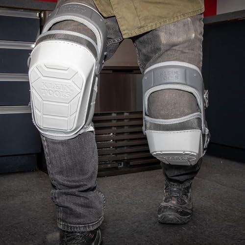 Image of KLEIN TOOLS 60897 Knee Pads for Men and Women, Non-Marring, Heavy Duty Stabilizer Work Knee Pads, Adjustable Straps for Construction and Flooring