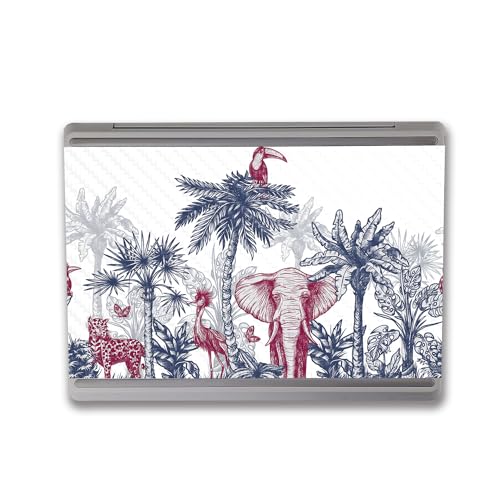 Image of MightySkins Carbon Fiber Skin Compatible with Microsoft Surface Laptop Go 3 (2023) Full Wrap Kit - Tropical Jungle | Protective, Durable Textured Carbon Fiber Finish | Easy to Apply | Made in The USA