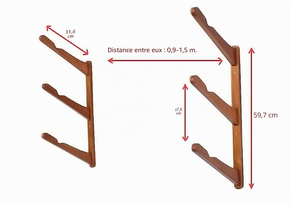 COR Surf Support Mural Multiple en Bois pour Planches de Surf – Porte-Planches de Surf en Bambou