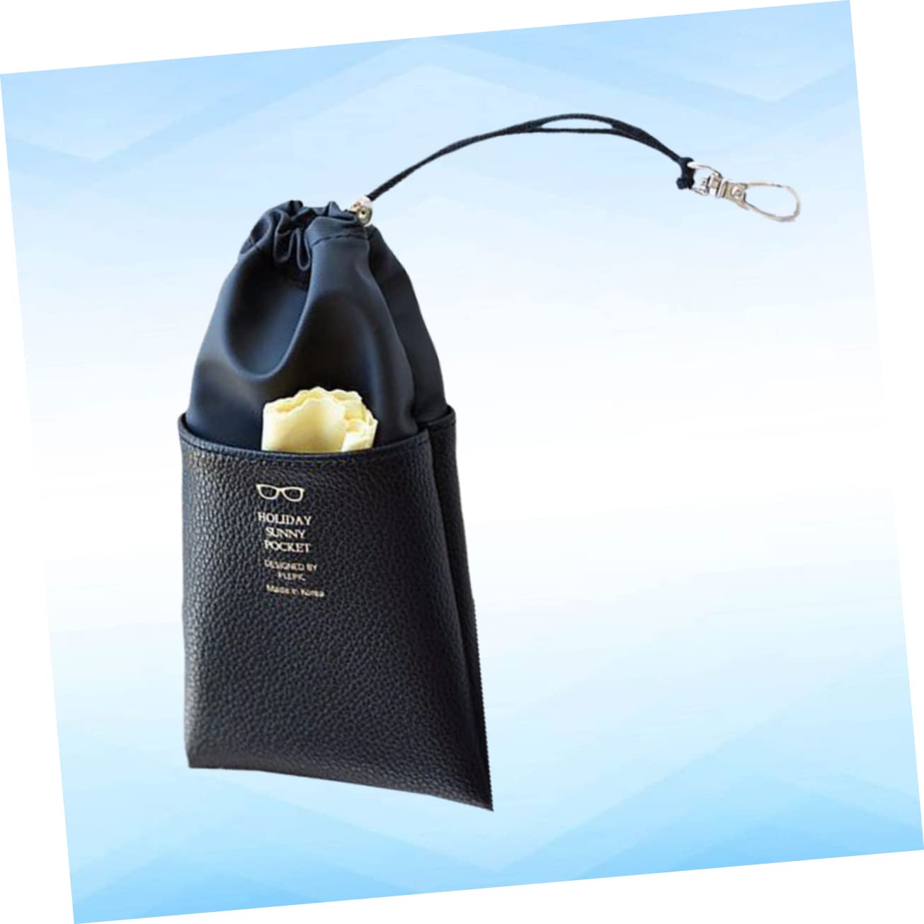 Weiche Brillenetui, Schutzhülle Brillenaufbewahrung Einfache Brillentasche Gürtel Mundtasche Brillentasche Tasche Bruchfeste Oberflächenaufbewahrungstasche (Color : Black, Size : 22 * 12cm)