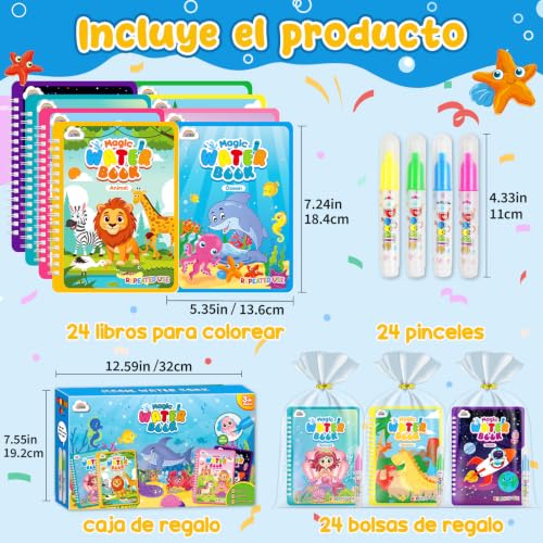 Miniatura 3 de Zmlm 24 Libros De Colorear Magico Agua Para 3-5 Años