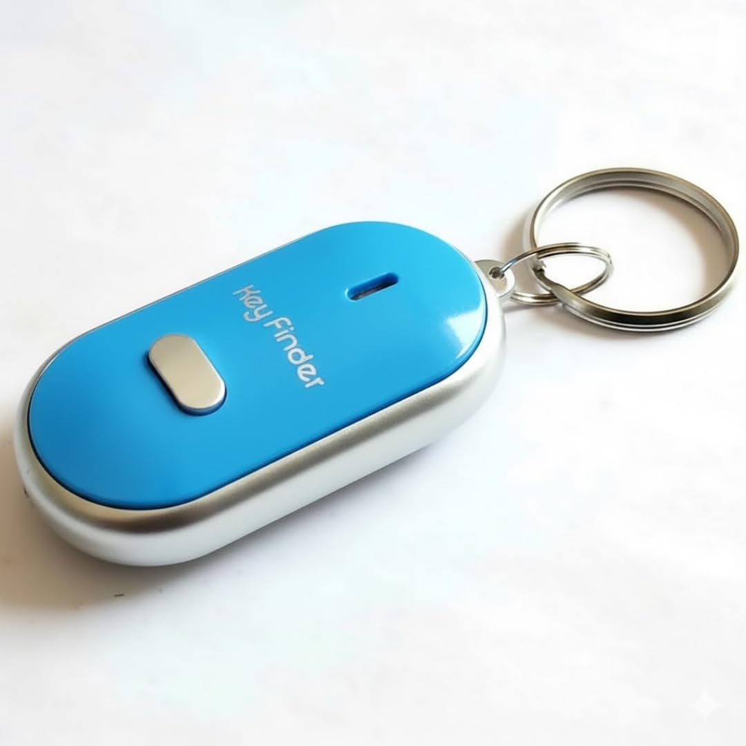 Key Finder Locator with Sound & LED Flashlight, Whistle Voice-Activated Anti-Lost Keychain Locator for Lost Keys, Wallet, Phone, Pet Collar, Smart Beeping Item Finder Gift (Red) — view 3
