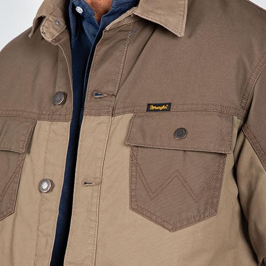 Wrangler Men's Mixed Canvas Chore Coat - Sandstone3