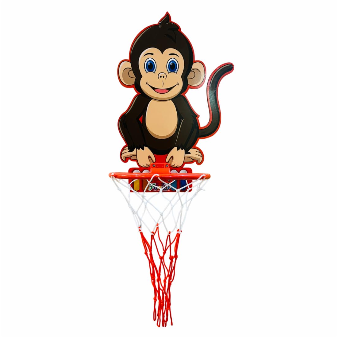 Fundio Monkey Face Basketball Hoop Toy, Kids Room Decor, Red and Black, Basketball Hoop for Boys & Girls, Indoor and Outdoor-picture-11