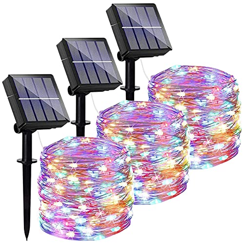 Solar Fairy Lights Outdoor, 3 Pack 46Ft 120LED Solar Garden Lights Waterproof