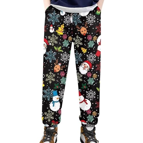 AmzPrint 4T Boys Sweatpants for Christmas Party Workout Active Joggers Sweatpants with Pockets