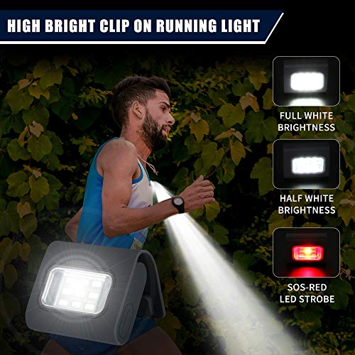 Yzoni Running Lights 2Pack, Safety Light With Strong Magnetic Clip For Runners, Small Lightweight Running Light Usb Charging Cable For Night Running, Walking, Camping, Hiking, Outdoor Adventure #TOP1