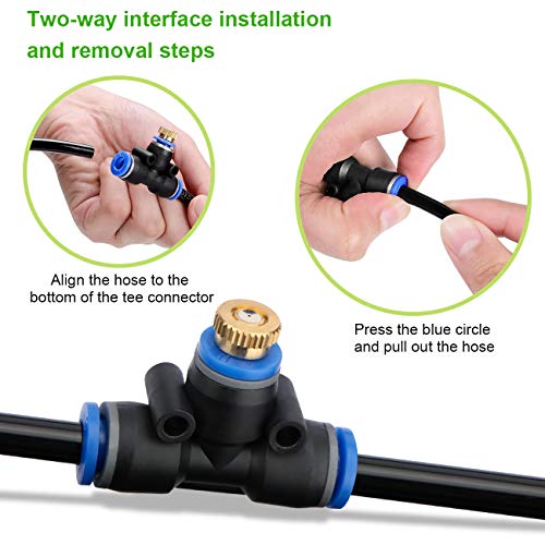 HONYOU Misting Cooling System, DIY Outdoor Mist Irrigation Cooling System Leak Proof Cooling System for Patio Garden Lawn Greenhouse (20) - Thumbnail 5