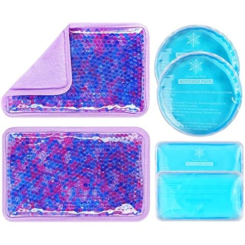 Ice Packs for Injuries Reusable, 6 Pack Hot and Cold Pack Reusable Ice Packs with Cloth Backing, Gel Bead Ice Pack, Instant Pain Relief Cold Compress for Wisdom Teeth Muscle First Aid Cover